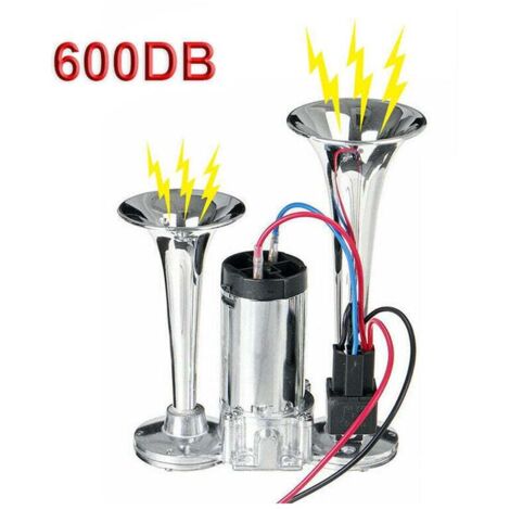 Válvula Solenoide eléctrica de doble trompeta, 600DB, 12V, altavoz de bocina de aire para coche eléctrico súper fuerte para vehículo, coche, SUV, camión, RV, barco