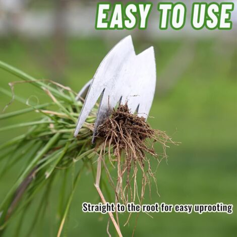 Storaffy Herramienta Para Eliminar Malas Hierbas | Extractor De Raíces Con 4 Dientes | Acero Al Manganeso | Mango Ergonómico Largo | Ideal Para Cardos Y Dientes De León | Fácil Y Eficiente