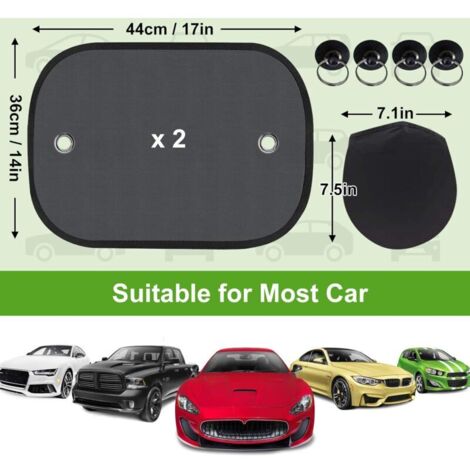 Parasoles Para Ventanillas De Coche - Pack De 2 Piezas, Malla Anti-UV, Universal Para La Mayoría De Vehículos, Protege A Niños Y Mascotas