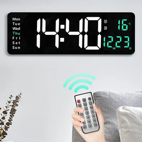 Reloj de pared Digital grande, Control remoto, temperatura, fecha, semana, pantalla de apagado, memoria, reloj de mesa de pared, alarma Dual, relojes LED