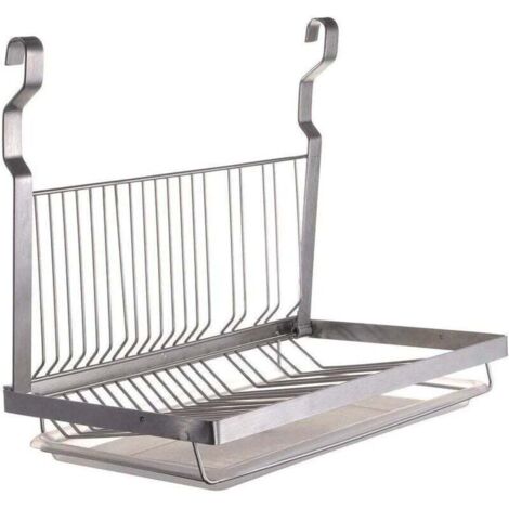 Escurreplatos plegable de pared fabricado en acero inoxidable (39,5 x 26,5 x 5,5 cm)