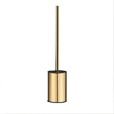 Escobillero de pared dorado, acero inoxidable 304, redondo, para baño (dorado)