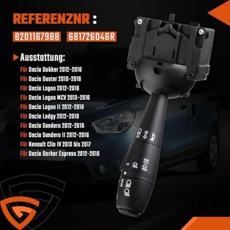 Interrupteur Colonne De Direction Compatible Renault Dacia Logan Sandero Lodgy Duster - 8201167988 255405056R