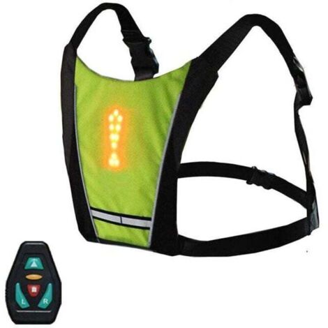 [NUNCA USADO] Mochila de ciclismo reflectante recargable por USB con LED intermitente y control remoto, bolsa de equipo de seguridad para deportes al aire libre para ciclismo, correr, caminar y trotar