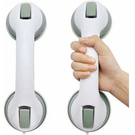 Pack de 2 poignées de douche à ventouse en plastique – Antidérapantes – Installation sans perçage – Pour baignoire et douche