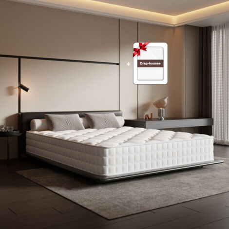 Matelas 90x200, Épaisseur 22 cm, Matelas à Ressorts Ensachés, Isolation des Mouvements, 7 Zones de Confort, Fermeté Moyenne