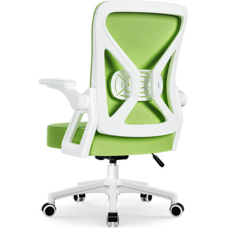 Chaise Bureau Ergonomique, Fauteuil de Bureau avec Accoudoirs Relevables, Soutien Lombaire Réglable, Chaise de Bureau Pivotante Réglable en Hauteur, Office Chair en Maille avec Fonction Bascule Jusqu'