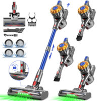 Aspirateur Balai sans Fil,Aspirateur Balai avec LED Verte,Autonomie 60min,pour Tapis, Poils Animaux, Sol Dur et Voiture