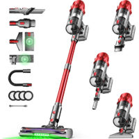 Aspirateur Balai Sans Fil 65000Pa 550W avec Écran Tactile – Aspirateur à Main Rechargeable pour Poils d’Animaux, Tapis & Sols Durs, Autonomie 70 min, 3 Niveaux d’Aspiration, Bac à Poussière 1.8 L, Gro