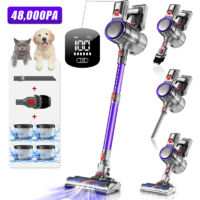 Aspirateur Balai sans Fil,Aspirateur Balai avec Écran Tactile LED,Aspirateur 48 kPa/55min,pour Tapis, Poils Animaux, Sol Dur et Voiture