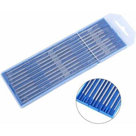 10 piezas de electrodos de tungsteno para soldadura. Electrodo de Lantano Punta Azul 1.0/1.6/2.4mm. Electrodo de tungsteno para soldadura de primera calidad, lantano al 2% (2,4 x 150 mm)
