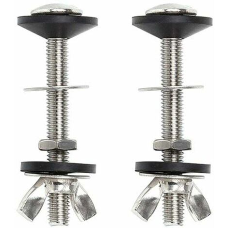 Juego de 2 pernos para tanque de inodoro - Kit de fijación universal de acero inoxidable con doble sello - Fácil de instalar (1/5)