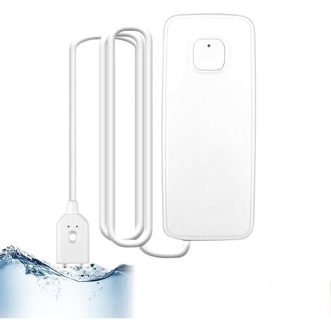 Detector de agua - 80 dB - Con cable sensor de 1 m - Control remoto por app - Para cocina, baño y sótano (1/5)