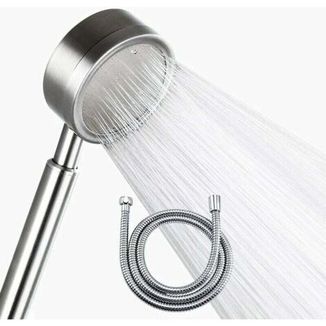 Cabezal de ducha de alta presión con manguera de 1,5 m, cabezal de ducha de acero inoxidable que ahorra agua con manguera de ducha, cabezales de ducha de baño (1/5)