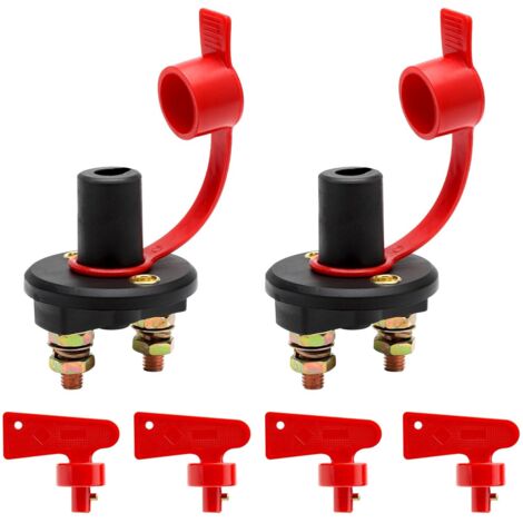 interruptores de desconexión de batería de 12 V a 24 V, 12 V con 4 llaves, aislador de batería con cubierta impermeable para vehículo, barco, coche. (1/5)
