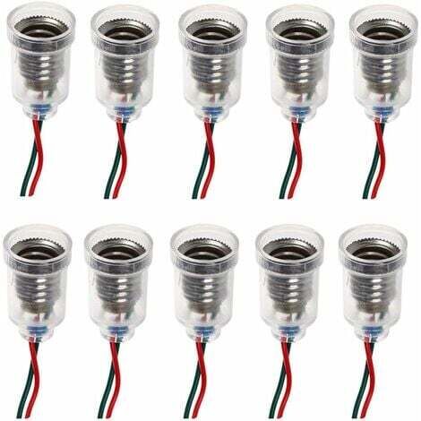 Lámparas LED E10, base de rosca de vela pequeña, soporte de bombillas, portalámparas con base de cable para experimentos en casa, accesorios de luz de prueba de circuito eléctrico de 20 cm