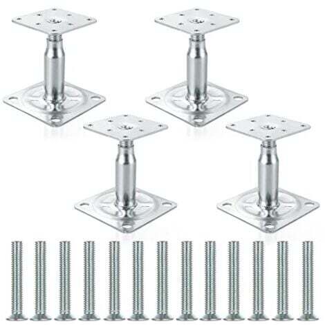 Soportes de poste elevado galvanizados ajustables de 130 a 180 mm, resistentes, para techo de construcción, paquete de 4 (1/4)