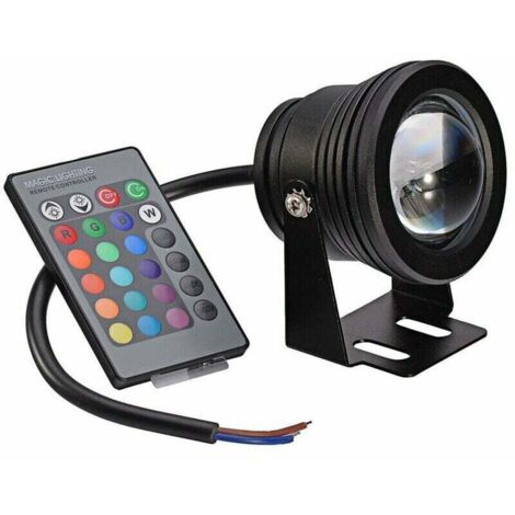 Foco LED sumergible, iluminación subacuática RGB resistente al agua IP67, foco LED de 10 W para iluminación de jardín exterior con fuente y piscina. (1/4)