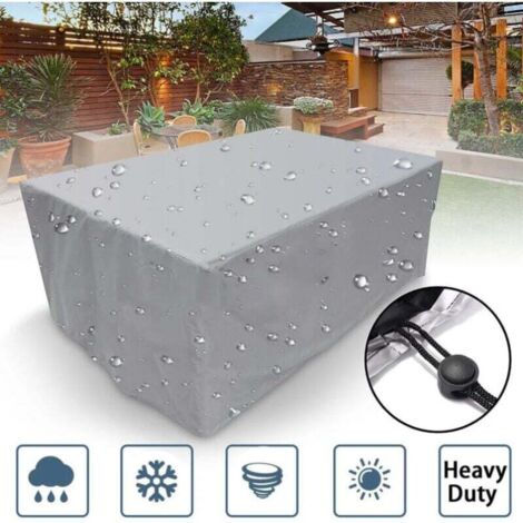 Funda rectangular para muebles de jardín, poliéster, impermeable, antipolvo y anti-UV, para silla o mesa de jardín (Dimensiones: 86 x 86 x 36 cm) (1/5)