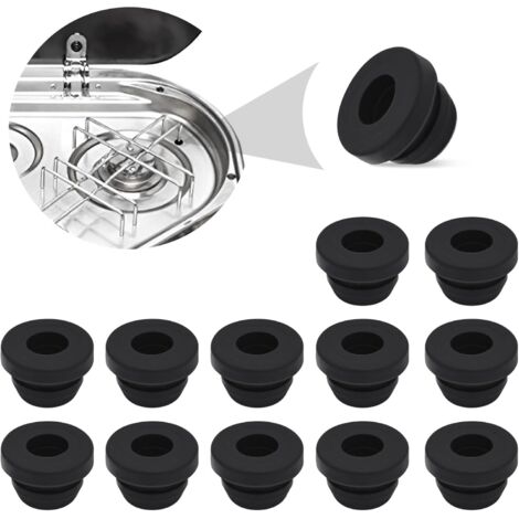 12 tapas de goma para extremos, protección antioxidante para estufas Dometic Camper, 5 mm (1/5)