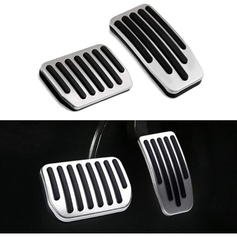 Pedales de freno antideslizantes de alto rendimiento para Tesla Highland Model 3 y Model Y (2017-2024). Cubierta y reposapiés antideslizantes para el pedal del acelerador, color plateado. (1/5)