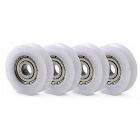 10 rodamientos de bolas de ranura 608 con nailon de plástico en forma de U, 8, 30 y 10 mm, para poleas guía (1/4)