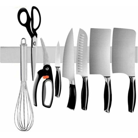 Barra magnética para cuchillos de 14 pulgadas, soporte magnético para cuchillos de acero inoxidable nórdico para montaje en pared, soporte magnético, sujeción súper fuerte y fácil montaje para cuchill (1/5)