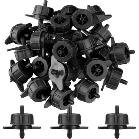Regulador de presión para sistema de microgoteo, 4 litros/hora, con pieza terminal para riego por goteo, Presión de trabajo de 0,5 a 3,5 bar (Pack de 50)