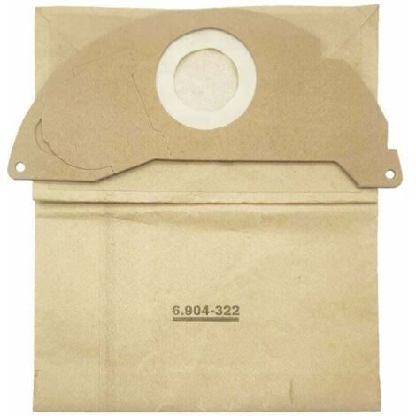 Bolsas de aspiradora para Kärcher WD2, paquete de 8 bolsas de filtro de papel Bolsas de filtro premium para Kärcher 6.904-322.0 WD 2.200 A2004 Bolsas de aspiradora, (1/5)