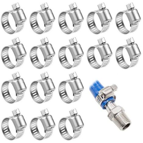 25 abrazaderas metálicas para manguera de 6-12 mm, ajustables, de acero inoxidable 304, para tuberías de agua domésticas (25 unidades, 6-12 mm) (1/5)