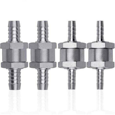 Válvula de retención de combustible de aleación de aluminio de 4 piezas de 6/8/10/12 mm con flecha para gasolina, diésel, coche, barco y motocicleta. (1/5)