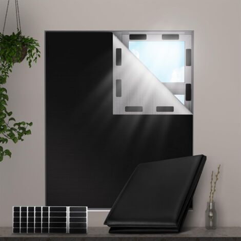 Persianas opacas portátiles, persianas adhesivas, cortinas opacas temporales, aptas para cortar a cualquier tamaño y forma, para dormitorio, interior y exterior. (1/5)