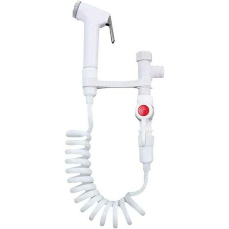 Rociador de inodoro Resina blanco, cabezal de ducha de mano, rociador de bidé de mano Resina, kit de cabezal de ducha, herramienta para el hogar, longitud de manguera de 1,5 m 1 (1/5)
