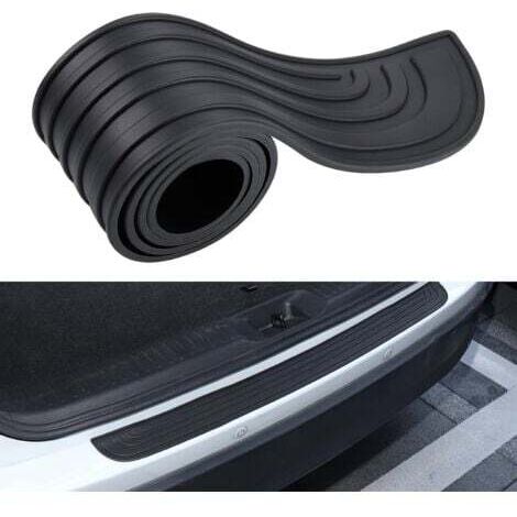Protector de parachoques de coche, 90 cm x 7 cm, protector de umbral de carga de goma, protector de parachoques trasero autoadhesivo, compatible con la mayoría de los coches. (1/5)