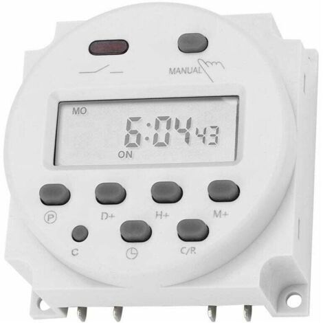 Interruptor de temporización de 12 V CC y 16 A con pantalla LCD, relé de tiempo electrónico programable digital, microcontrolador de potencia para microscopio digital LCD. (1/5)