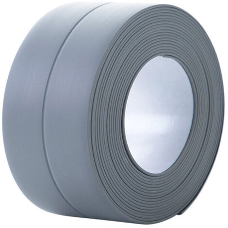 Zócalo de cocina flexible de PVC autoadhesivo de 5 m y 3,8 mm, para baño y cocina, gris (3,8 mm) (1/5)
