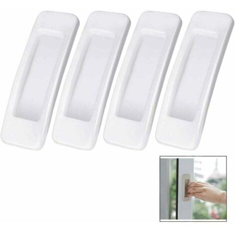 4 tiradores autoadhesivos para puerta corredera - Blanco (1/5)