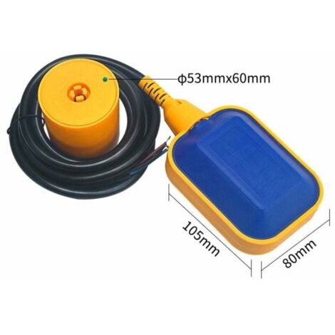 Interruptor de flotador con cable de 2 m, 220 V, 4 A. Controla automáticamente la bomba del tanque de agua y el regulador de nivel de agua. (1/5)