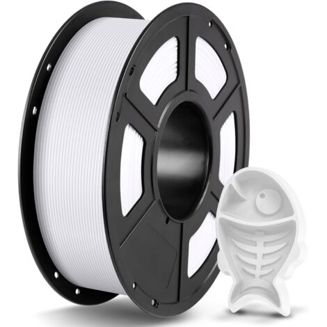 Filamento PETG de 1,75 mm para impresora 3D, alta resistencia y dureza, precisión dimensional de +/- 0,02 mm, bobina de 1 kg, PETG blanco.