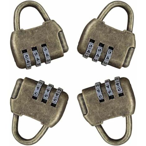 4 candados con código para taquilla, antirrobo, de 3 dígitos, estilo retro, vintage, para seguridad de puertas exteriores, sin llave. (1/5)