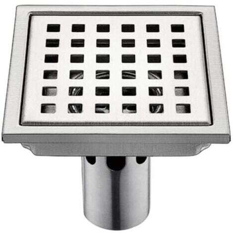 Desagüe de suelo de acero inoxidable, 1 unidad, desagüe de acero inoxidable, 15 cm, filtro cuadrado de 15 cm, desodorante, antirretorno, fugas de agua, 15 cm (1/4)
