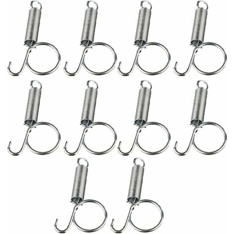 10 ganchos de metal con resorte para fijar la puerta de la jaula de mascotas, para conejos, roedores, hámsteres, ardillas y pájaros.