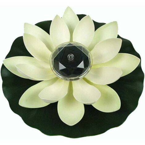 Lámpara de loto flotante solar para estanque, decoración de flor de loto con LED cambiantes, luz nocturna para piscina, fiesta, jardín y hogar (blanca) (1/5)