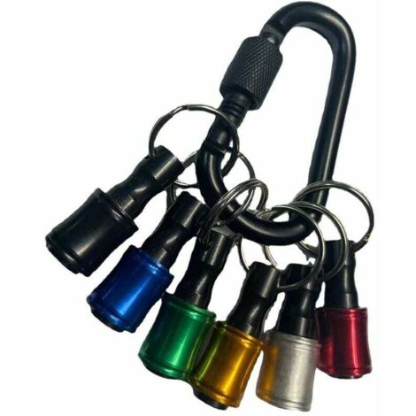 Portapuntas para destornillador hexagonal, adaptador para taladro, compatible con la mayoría de puntas de destornillador hexagonal de 1/4 de pulgada (6 piezas) (1/5)