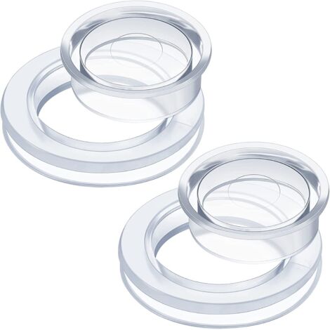 Anillo de plástico transparente de 2 pulgadas para agujero de sombrilla, inserto de anillo de mesa con tapa para patio, jardín, playa, mesa, estabilizador de sombrilla.