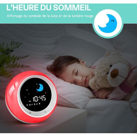 Despertador Educativo Infantil BigBen – Luz Guía Quitamiedos Con 6 Melodías Y Temporizador (Rosa)