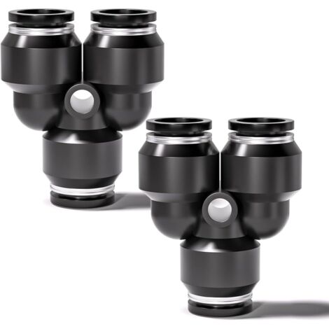 Conector neumático de liberación rápida con junta de empuje divisora negra de 8 mm, 20 unidades (1/5)