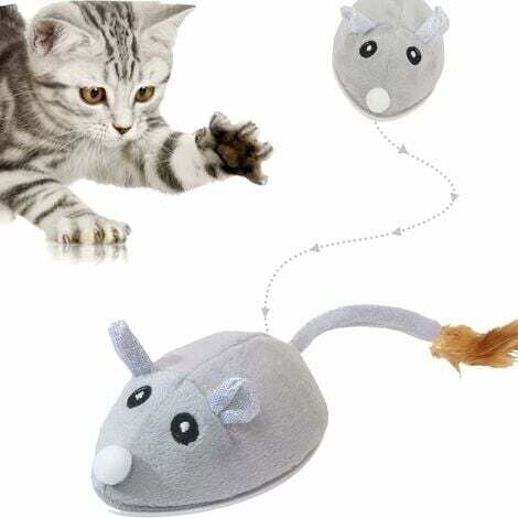 Ratón de juguete eléctrico para gatos, juguete de ratón, juguetes para gatos, ratón de juguete para gatos, ratón de juguete interactivo con cable USB para gatos que corren y se aburren (1/5)
