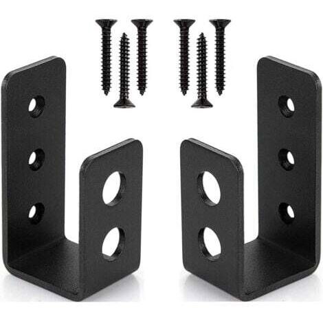 Paquete de 2 soportes de acero resistentes para puertas de 2 x 4, barra de seguridad en forma de U