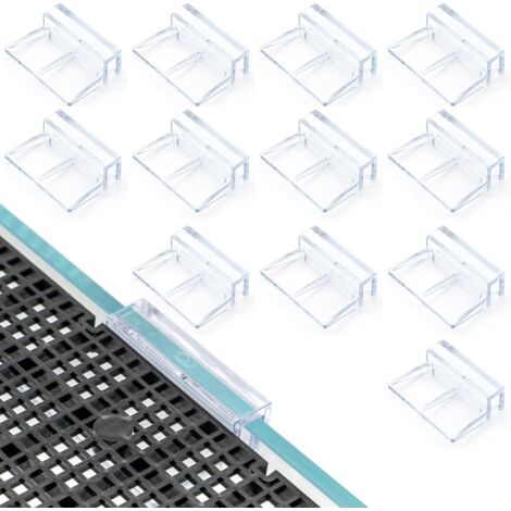 12 soportes para cubiertas de acuario, soporte de montaje acrílico para cubiertas de acuario Clips para cubiertas de tanque con soporte para acuarios sin marco (1/5)